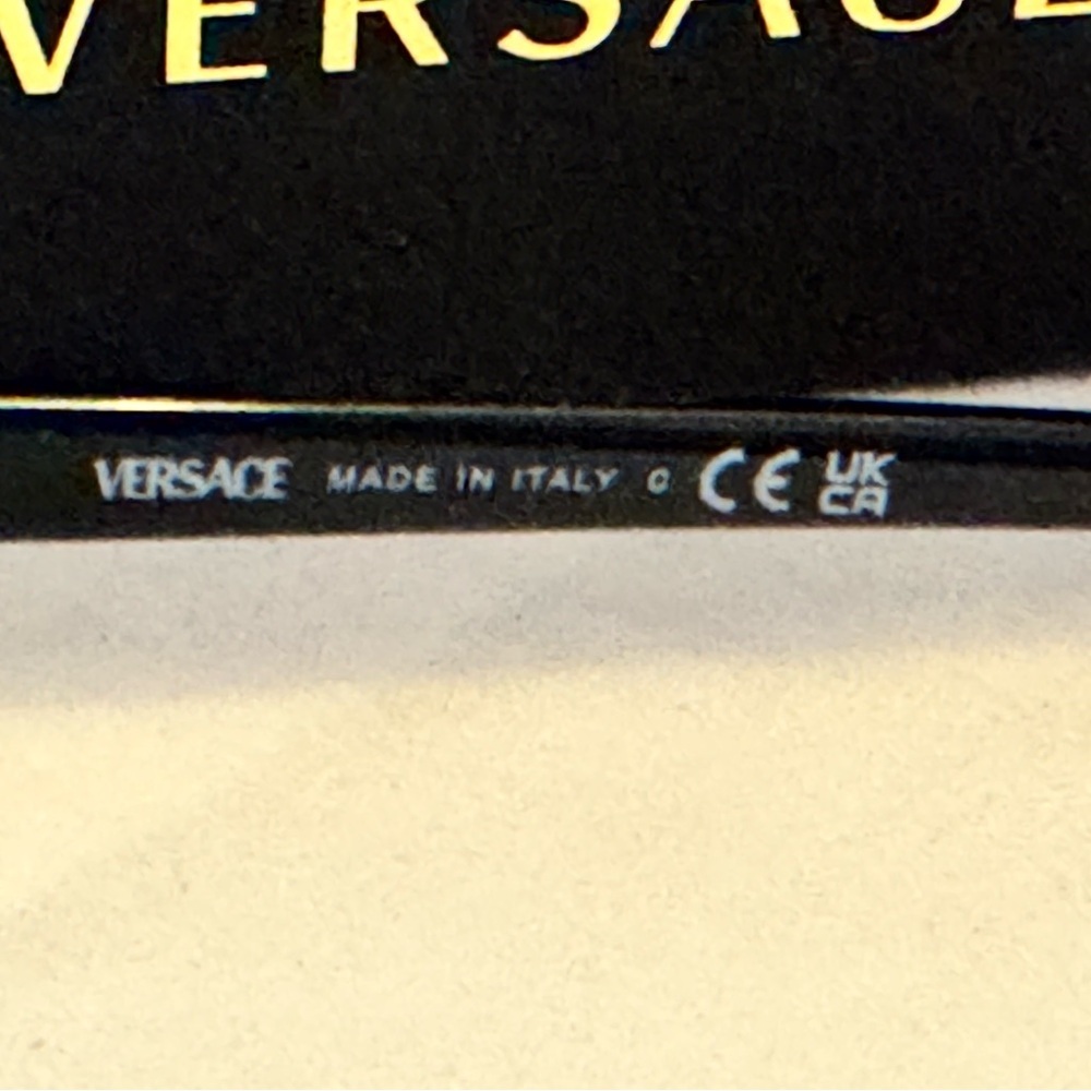 Versace VE2140 Shield Sunglasses – Gold/Black – Authentic, With Box & Papers - Picture 7 of 9
